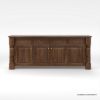 Picture of Adelanto Rustic Dark Teak Wood Sideboard Buffet Cabinet with Drawers