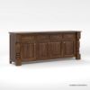 Picture of Adelanto Rustic Dark Teak Wood Sideboard Buffet Cabinet with Drawers