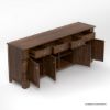Picture of Adelanto Rustic Dark Teak Wood Sideboard Buffet Cabinet with Drawers