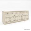Picture of Nuala Hand Carved Solid Wood White Sideboard Cabinet with Drawers