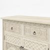 Picture of Nuala Hand Carved Solid Wood White Sideboard Cabinet with Drawers