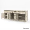 Picture of Nuala Hand Carved Solid Wood White Sideboard Cabinet with Drawers