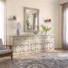 Nuala Hand Carved Solid Wood White Sideboard Cabinet with Drawers
