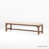 Picture of Flint Upholstered Rustic Farmhouse Solid Wood Dining Bench