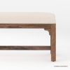 Picture of Flint Upholstered Rustic Farmhouse Solid Wood Dining Bench