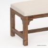 Picture of Flint Upholstered Rustic Farmhouse Solid Wood Dining Bench