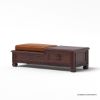 Picture of Omaha Classic Vegan Leather Dark Wood Coffee Table with Drawer