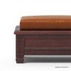 Picture of Omaha Classic Vegan Leather Dark Wood Coffee Table with Drawer