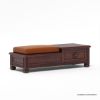 Picture of Omaha Classic Vegan Leather Dark Wood Coffee Table with Drawer