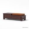 Picture of Omaha Classic Vegan Leather Dark Wood Coffee Table with Drawer