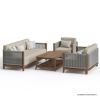 Picture of Pilsen Solid Teak Wood & Rope 4 Piece Outdoor Sofa Set
