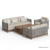 Picture of Pilsen Solid Teak Wood & Rope 4 Piece Outdoor Sofa Set