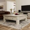 Picture of Nuala Hand Carved Ivory White Coffee Table End Table Set