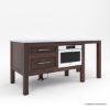 Picture of Waco Dark Wood Marble Top Kitchen Island with Drawers & Oven Space