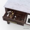 Picture of Waco Dark Wood Marble Top Kitchen Island with Drawers & Oven Space