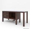 Picture of Waco Dark Wood Marble Top Kitchen Island with Drawers & Oven Space