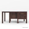 Picture of Waco Dark Wood Marble Top Kitchen Island with Drawers & Oven Space