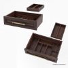 Picture of Waco Dark Wood Marble Top Kitchen Island with Drawers & Oven Space