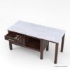 Picture of Waco Dark Wood Marble Top Kitchen Island with Drawers & Oven Space