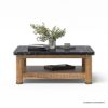 Picture of Treme Black Marble Top Large 2 Tier Square Coffee Table