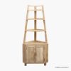 Picture of Spokane A Frame Solid Wood Corner Bookcase with Cabinet