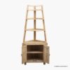 Picture of Spokane A Frame Solid Wood Corner Bookcase with Cabinet