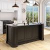 Picture of Deltona Farmhouse Black Kitchen Island with Sink and Dish Rack Cabinet