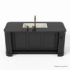 Picture of Deltona Farmhouse Black Kitchen Island with Sink and Dish Rack Cabinet
