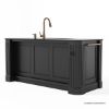 Picture of Deltona Farmhouse Black Kitchen Island with Sink and Dish Rack Cabinet