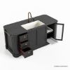 Picture of Deltona Farmhouse Black Kitchen Island with Sink and Dish Rack Cabinet