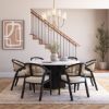 Picture of Navarro White Marble Top 60 Inch Round Pedestal Dining Table