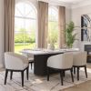 Picture of Perris Modern Black Fluted Base Marble Top Dining Table