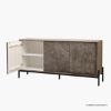 Picture of Harlem Nordic Wabi Sabi Textured 3 Door Sideboard Buffet Cabinet