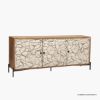 Picture of Topeka Abstract Front Distressed White Sideboard Buffet Cabinet