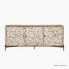 Picture of Topeka Abstract Front Distressed White Sideboard Buffet Cabinet