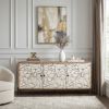 Picture of Topeka Abstract Front Distressed White Sideboard Buffet Cabinet