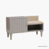 Picture of Arecibo Modern Light Gray Small Entryway Bench with Storage