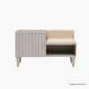 Picture of Arecibo Modern Light Gray Small Entryway Bench with Storage