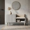 Picture of Arecibo Modern Light Gray Small Entryway Bench with Storage