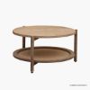 Picture of Canton Solid Wood & Cane Two Tier Round Coffee Table
