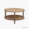 Picture of Canton Solid Wood & Cane Two Tier Round Coffee Table
