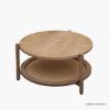 Picture of Canton Solid Wood & Cane Two Tier Round Coffee Table