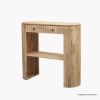 Picture of Tyler Slatted Pattern Curved Console Table with Drawers