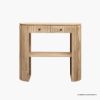 Picture of Tyler Slatted Pattern Curved Console Table with Drawers