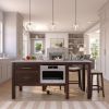 Picture of Waco Dark Wood Marble Top Kitchen Island with Drawers & Oven Space