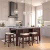 Picture of Waco Dark Wood Marble Top Kitchen Island with Drawers & Oven Space