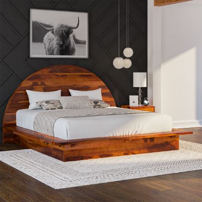 Picture of Delaware Arched Headboard Solid Wood Platform Bed Frame
