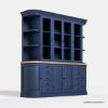 Picture of Peshtigo Oxford Blue 10 Drawers Large China Hutch