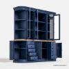 Picture of Peshtigo Oxford Blue 10 Drawers Large China Hutch