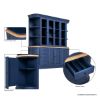 Picture of Peshtigo Oxford Blue 10 Drawers Large China Hutch